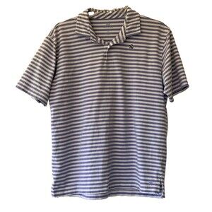 Peter Millar Youth XL Seaside Wash Blue and White Stripe Classic Polo Shirt 2016
